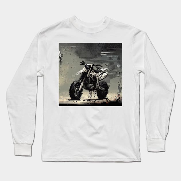 Gritty Moto Long Sleeve T-Shirt by ActiveDiffusionDesigns